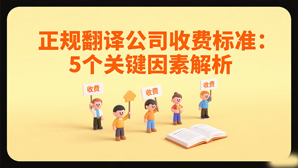 正规翻译公司收费标准