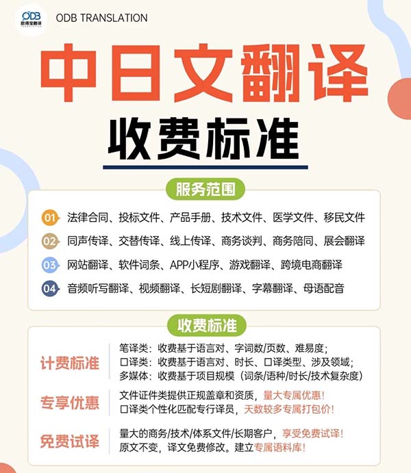 中日翻译收费标准
